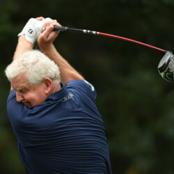 SUNNINGDALE, ENGLAND - JULY 24: Colin Montgomerie of Scotland in action during the first round of the ISPS HANDA Senior Open 2025 at Sunningdale Golf Club on July 24, 2025 in Sunningdale, England. (Photo by Luke Walker/Getty Images)