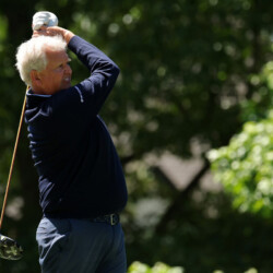 BIRMINGHAM, ALABAMA - MAY 02: Colin Montgomerie of Scotland plays his tee shot on the 13th hole during the third round of the Regions Tradition 2026 at Greystone Golf and Country Club on May 02, 2026 in Birmingham, Alabama. (Photo by Jonathan Bachman/Getty Images)