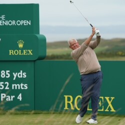 BRIDGEND, WALES - JULY 28: Colin Montgomerie of Scotland during Day Two of The Senior Open Presented by Rolex at Royal Porthcawl Golf Club on July 28, 2023 in Bridgend, Wales. (Photo by Phil Inglis/Getty Images)