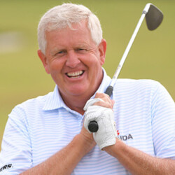 RICHMOND, VA - OCTOBER 24: Colin Montgomerie of Scotland laughs on the range during the final round of the PGA TOUR Champions Dominion Energy Charity Classic at The Country Club of Virginia on October 24, 2021 in Richmond, Virginia. (Photo by Ben Jared/PGA TOUR via Getty Images)