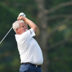 STEVENS POINT, WISCONSIN - JUNE 29: Colin Montgomerie of Scotland plays his tee shot on the third hole during the first round of the U.S. Senior Open Championship at SentryWorld on June 29, 2023 in Stevens Point, Wisconsin. (Photo by Patrick McDermott/Getty Images)