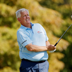 CARY, NORTH CAROLINA - OCTOBER 13: Colin Montgomerie of Scotland hits a tee shot on the third hole during the first round of the SAS Championship at Prestonwood Country Club on October 13, 2023 in Cary, North Carolina. (Photo by Mike Mulholland/Getty Images)