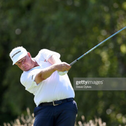 SNOQUALMIE, WASHINGTON - AUGUST 12: Colin Montgomerie of Scotland hits his tee shot on the fifth hole during the first round of the Boeing Classic at The Club at Snoqualmie Ridge on August 12, 2022 in Snoqualmie, Washington. (Photo by Steve Dykes/Getty Images)