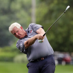 ENDICOTT, NY - JULY 02: Colin Montgomerie of England hits his second shot on the 12th hole during the first round of PGA TOUR Champions DICKS Sporting Goods Open at En-Joie Golf Club on July 2, 2021 in Endicott, New York. (Photo by Hunter Martin/PGA TOUR)