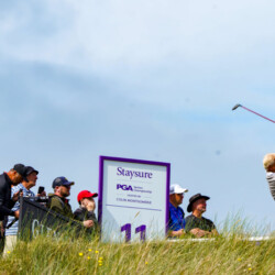 BALMEDIE, SCOTLAND - AUGUST 01: Scotland's Colin Montgomerie in action during the first round of the Staysure PGA Seniors Championship hosted by Colin Montgomerie at Trump International Golf Links on August 01, 2024 in Balmedie, Scotland. (Photo by Phil Inglis/Getty Images)